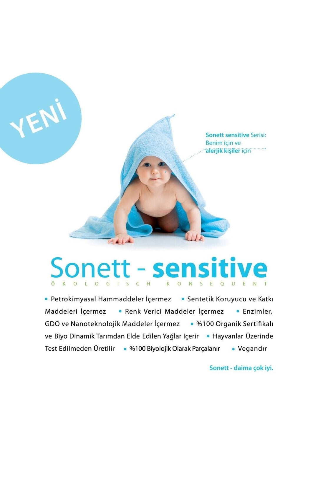 Sonett Baby Organik Kokusuz Hassas Seri ÃamaÅÄ±r YÄ±kama DeterjanÄ± 2Lt