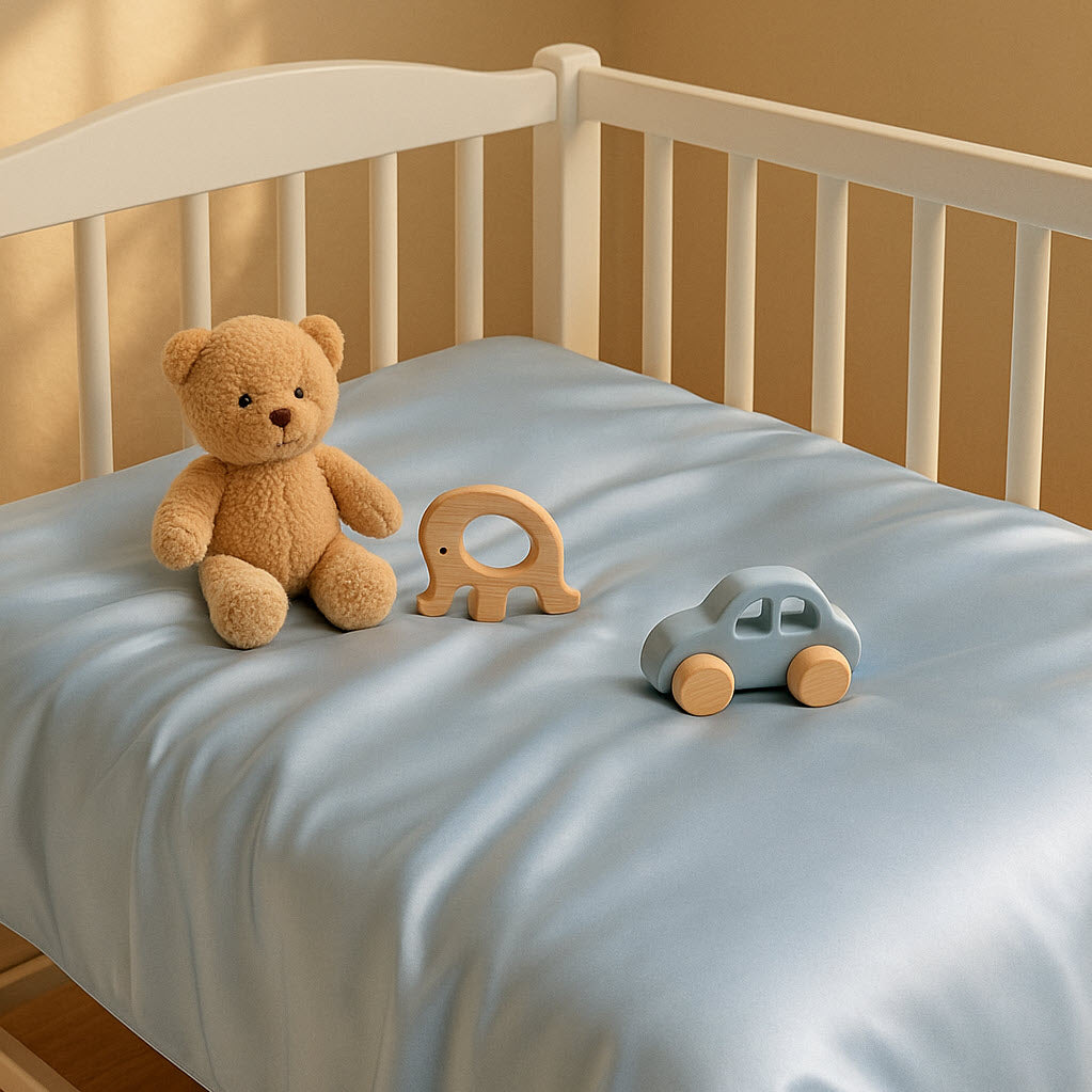 Premium Mavi İpek Bebek Yorganı