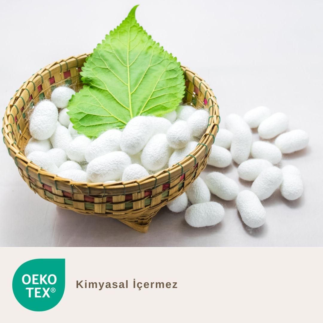 Zarf Tipi (Envelope) Kırık Beyaz İpek Yastık Kılıfı Premium 22MM